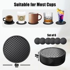 Silicone Coasters Set Of 6 With Holder  For Black 
