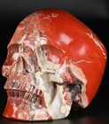 5 0  Red Jasper Carved Crystal Skull  Super Realistic  Crystal Healing