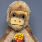 Steiff Monkey Plush Stuffed Animal Brown Jointed 14in Vtg Original Chest Tag