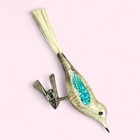 Vintage 40   50s Hand Blown Mercury Glass Clip On Bird Decoration 4 5    European