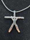 1999 Blair Witch Horror Movie Promo Necklace Silvertone Faux Leather Cord Vtg