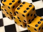 Old Butterscotch Bakelite 5 Die Dice Set 101826 