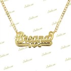 Personalized Gold Plated   2tone   Silver Double Name Plate Necklace Any Name