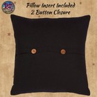 Heritage Farms Primitive Embroidered Saltbox Home Pillow 18x18