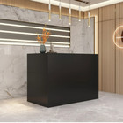 Reception Desk Counter Register Black Shape Checkout Conference Wood Top New