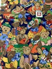 Cranston Dressed Up Teddy Bears Cotton Fabric 60     1 Yds  24     X 44    W Vintage