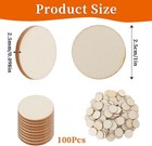Giantree 100 Pcs 1 Inch Unfinished Wood Circle Disc  Round Blank Wooden    