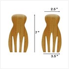 2 Pcs Bamboo Salad Hands Set Wooden Salad Tossing Mixing Servers Forks S-4564