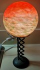 Vintage Glass Art Deco Twisted Design Round Globe Lamp Shade W  Lamp  Read