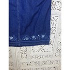 Vtg Dark Wash Denim Embroidered Skirt Tie Waist Womens S m Granny Cottage Retro