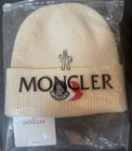 2026monclercreamribbedknit Beanie Unisex Embroidered Logo Patch Winter Warm Hat
