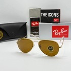 Ray-ban Rb3025 Aviator Sunglasses 58mm Classic Gold Frame Polarized Brown Lens