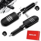 Passenger Foot Pegs With Support Mounting Kit Stainless Steel Streamliner Black