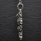 925 Sterling Silver Oxidised Rose Floral Cross Pendant Necklace W  Chain
