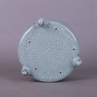 New Ru Kiln Celadon Water Grass Painted Tripod Incense Burner Porcelain Decor