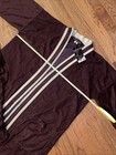 William John Men   s Velour Bath Robe W  Belt One Size Plum Tan Nos Rare Find