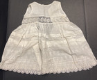 Victorian Edwardian Embroider Baby Ivory Cotton Lace Cut Work Sheer Dress