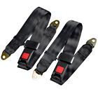 2x Universal Car Travel 2 Point Safety Adjustable Retractable Seat Belt Lap Belt