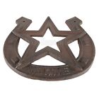 Large Horseshoe Star Welcome Sign Plaque Cast Iron Antique Style Rustic Western