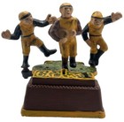 Vintage Repro Cast Iron Calamity Rugby Football Players Mechanical Coin Bank