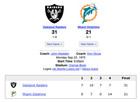 1975 Nfl Week 1 Mnf     Oakland Raiders At Miami Dolphins     Tv Game Dvd