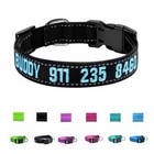Custom Personalized Embroidered Dog Collar Nylon Reflective Adjustable Name Id