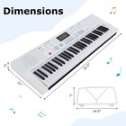 61-key Electric Piano Portable Digital Keyboard W lighted Key Music Stand White