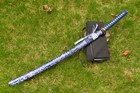 Japanese Katana Samurai Sword Nice Patterned Blade Full Tang Cool Skull Tsuba