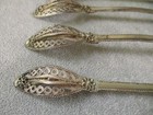 Antique Set 6  Silver Filigree Handle Tea Spoons Russian Early 20th C  Handmade