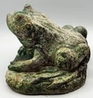 Vintage Weathered Frog Old Cement Concrete Stone Garden Yard Statue Chippy