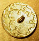 Antique Art Nouveau  Era Button - Champleve Enamel Flowers Rococo Dsgn   Border