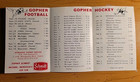 1978-79 Univ Minnesota  Gophers Football Basketball   Hockey Pocket Schedule