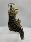 Tabby Cat W  Kitten Shelf Sitter  Wooden Angel With Wings   Halo Folk Art 11   