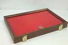 Walnut Wood Display Case 12 X 18 X 2  For Arrowheads Knives Collectibles Coins