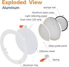 6 Inch 12w Led Recessed Ceiling Panel  Lights Slim Lamp Fixture Dimmable 6 Pack