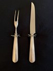 Sterling Silver Handled Carving Set  Stainless Steel Blade tines