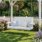 4ft Extra Large Wooden Porch Swing W cup Holders  2-seat  880 Lbs  White