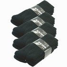 Black 3 To 12 Pairs Mens Sports Athletic Work Crew Cotton Socks Size 9-11 10-13