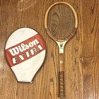 Wilson Billie Jean King Autograph Wooden Tennis Racquet 4 1 2  Grip W  Cover