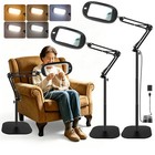 10x 30x Large Floor Magnifier Lamp With Light   Stand - Hands-free For Reading 