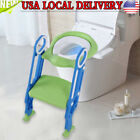 Kids Trainer Toilet Potty Training Seat Baby Toddler Chair Soft Pad Seat Ladder