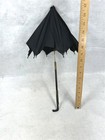 Antique Parasol Rare Child Size Telescoping Handle Black Original 1800s Repair 