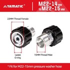 Yamatic Pressure Washer Adapter  M22-14mm Female To M22-15mm Male Fitting