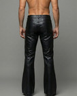 Men s Black Leather Flare Pants   Rocker Style Leather Trousers