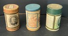 3 Antique Edison Columbia Cylinder Record Boxes Gold Moulded Amberol Empty