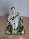 Rare Superb Aladin Antique C1910 Art Deco French Pierrot Powder Jar Half Doll