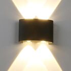 4w Led Wall Lamp Sconce Waterproof Up Down In outdoor Garden Porch Light Black