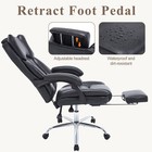 Ergonomic Office Chair With Footrest And Reclining High Back Leather