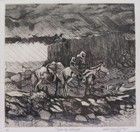 Original Framed Merlin Little Thunder  south By Southwest  Etching 13  X 12 5 