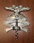 The Leaping Frog Wine Bottle Opener Corkscrew Vintage Silver Tone Steel Barware
